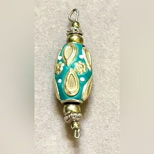 Tibetan beads, Brass Beads inlaid in Clay. ethnic beads